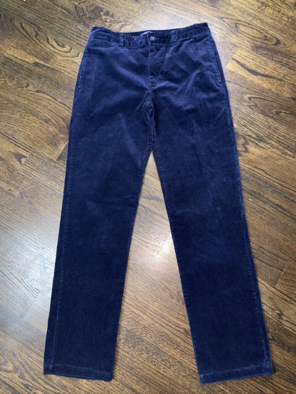 Polo by Ralph Lauren Boys Navy Corduroy Trousers Sz 12 Red Horse Logo Backpocket